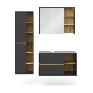 Badkamermeubelset antraciet 60x45x100 viola
