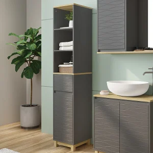 Badkamermeubels antraciet 30x30x151 livia