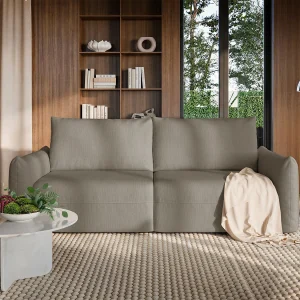 3-zits slaapbank – chenille – opbergruimte – Beige – THEOLLA