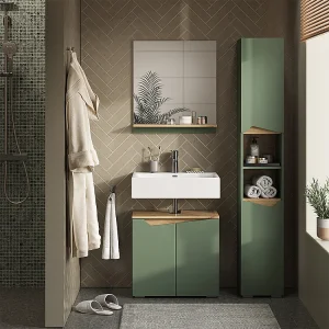 Badkamerkast groen/kunstzinnig 30x35x180 marelle Badkamerkast groen/kunstzinnig 30x35x180 marelle