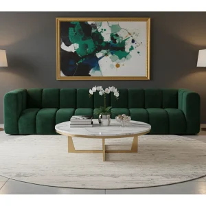 Bank, Vijfzitsbank Grand, Veloursstof Salvador, Groen