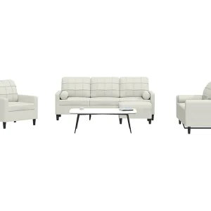 4-delige Loungeset met kussens en bolsters fluweel crèmekleurig 4-delige Loungeset met kussens en bolsters fluweel crèmekleurig