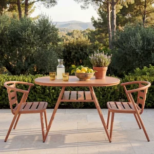 Aluminium tuineetset: een tafel en 2 stoelen – Koperkleurig – ADEA van MYLIA Aluminium tuineetset: een tafel en 2 stoelen – Koperkleurig – ADEA van MYLIA