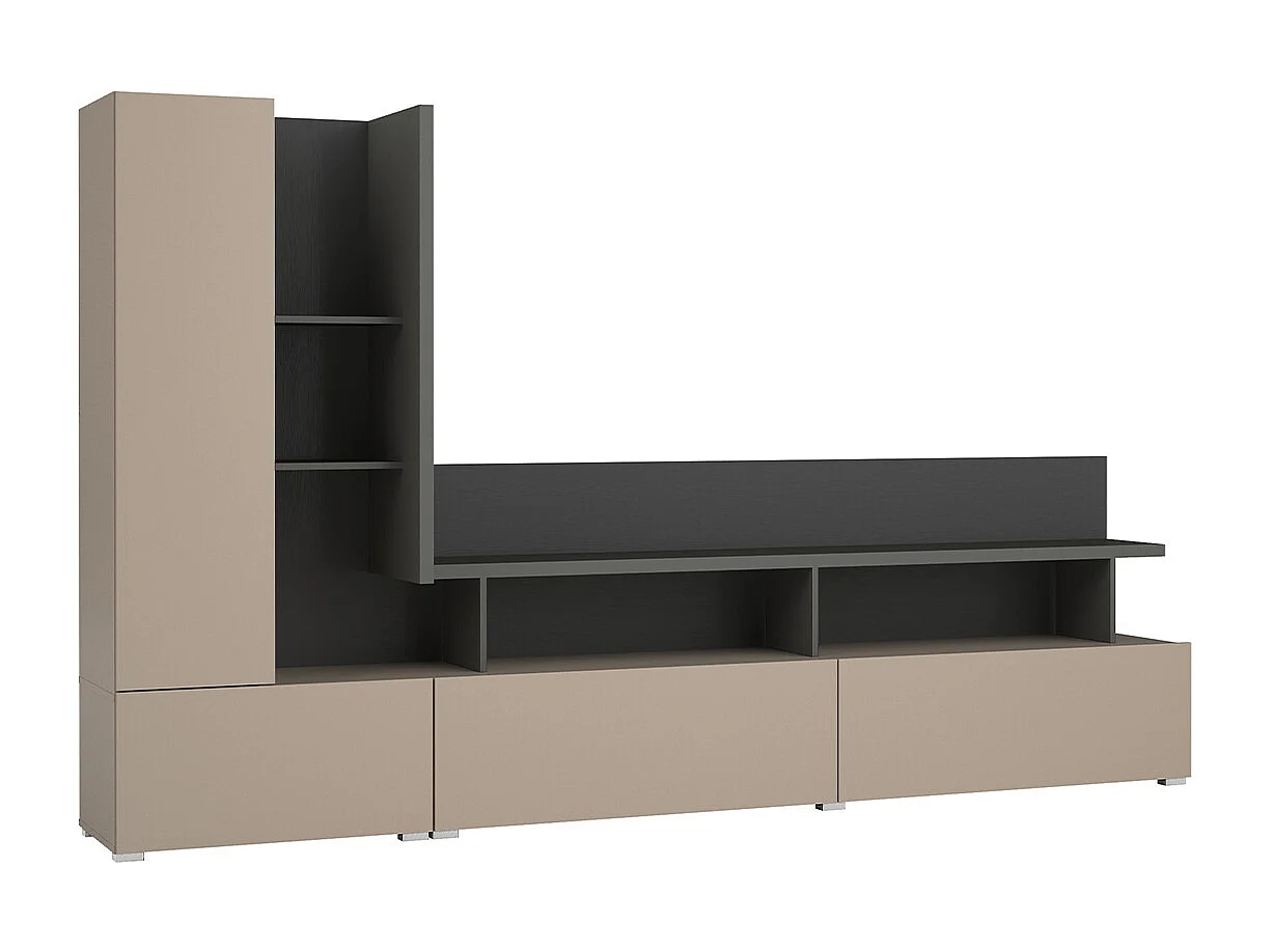 270 cm TV-wand Opio Taupe en Antraciet