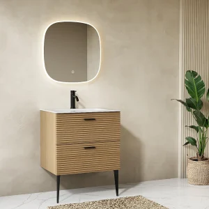 Vierkante badkamerspiegel met verlichting en anti-condens functie – 60 x 60 cm – ANOLIVA Vierkante badkamerspiegel met verlichting en anti-condens functie – 60 x 60 cm – ANOLIVA