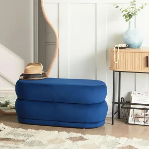 Bankje ELLENDALE Fluweel Marineblauw