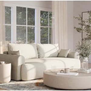 3-zits slaapbank met opbergruimte – chenille stof – creme – TOLUCA 3-zits slaapbank met opbergruimte – chenille stof – creme – TOLUCA