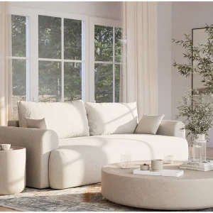 3-zits slaapbank met opbergruimte – geweven stof – lichtbeige – TOLUCA 3-zits slaapbank met opbergruimte – geweven stof – lichtbeige – TOLUCA