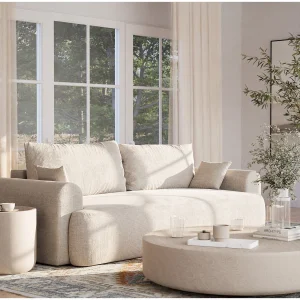 3-zits slaapbank met opbergruimte – chenille stof – creme – TOLUCA 3-zits slaapbank met opbergruimte – chenille stof – creme – TOLUCA