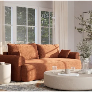 3-zits slaapbank met opbergruimte – chenille stof – koper – TOLUCA 3-zits slaapbank met opbergruimte – chenille stof – koper – TOLUCA