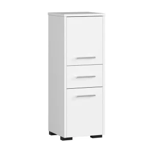 Badkamerzuil, 2 deuren, 1 lade, 140 x 30 x 30 cm, mat wit Badkamerzuil, 2 deuren, 1 lade, 140 x 30 x 30 cm, mat wit