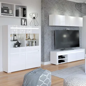 Servieskast 4 deuren LED inclusief Kasla Wit