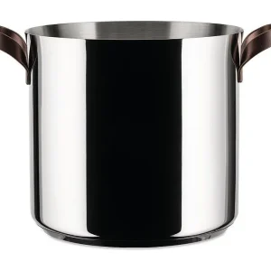 Alessi PU100/24 steelpan van roestvrij staal 24 cm – Ontwerp Patricia Urquiola, ideaal voor koken in kokende vloeistof