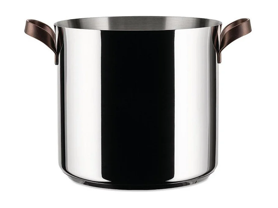 Alessi PU100/24 steelpan van roestvrij staal 24 cm – Ontwerp Patricia Urquiola, ideaal voor koken in kokende vloeistof