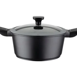 Aluminium gietijzeren pan 28 cm Easy Click met afneembaar handvat en VITAFLON GRANIT steeneffect coating zonder PFAS, inductiegeschikt