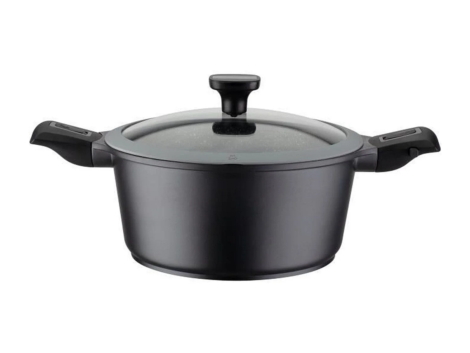 Aluminium gietijzeren pan 28 cm Easy Click met afneembaar handvat en VITAFLON GRANIT steeneffect coating zonder PFAS, inductiegeschikt