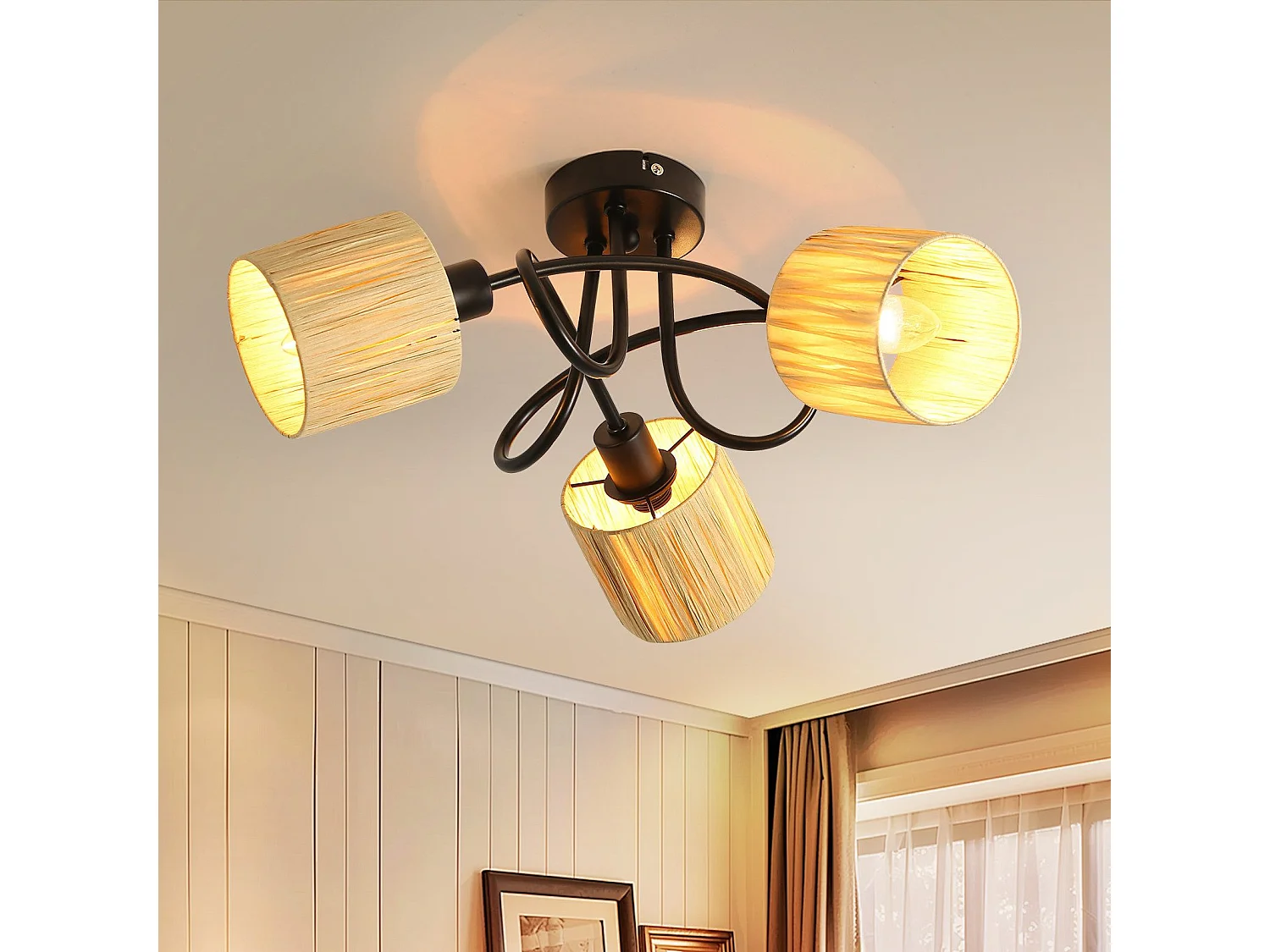 3-lichts plafondspot hal plafondlamp - Vintage plafondlamp