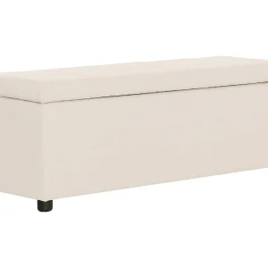 Bankje met opbergvak 116 cm polyester crème Bankje met opbergvak 116 cm polyester crème