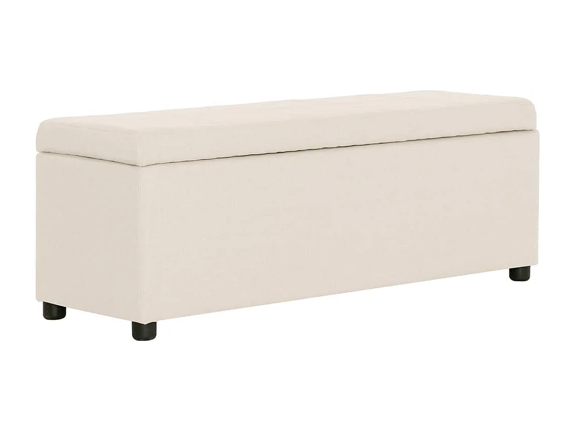 Bankje met opbergvak 116 cm polyester crème