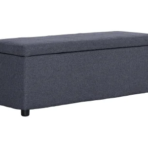 Bankje met opbergvak 116 cm polyester donkergrijs Bankje met opbergvak 116 cm polyester donkergrijs