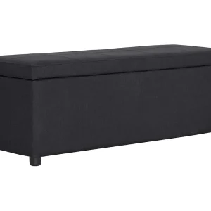 Bankje met opbergvak 116 cm polyester zwart Bankje met opbergvak 116 cm polyester zwart