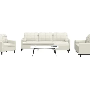 4-delige Loungeset met kussens en bolsters fluweel crèmekleurig 4-delige Loungeset met kussens en bolsters fluweel crèmekleurig