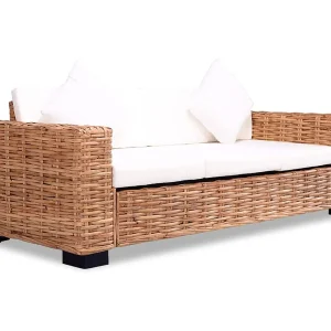 3-zitsbank natuurlijk rattan