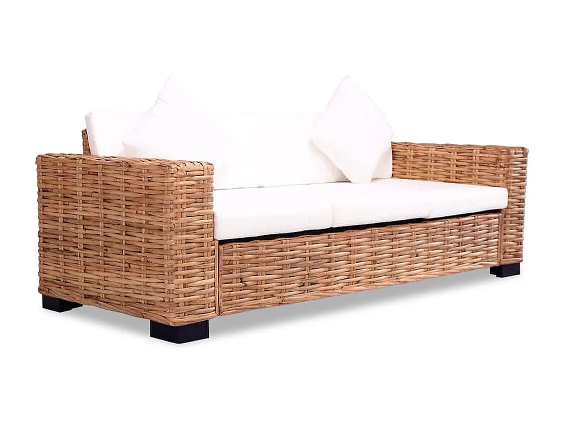 3-zitsbank natuurlijk rattan