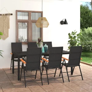 7-delige Tuinset zwart en bruin 7-delige Tuinset zwart en bruin