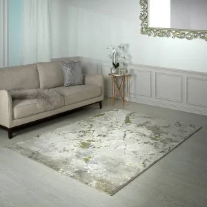 Abstract tapijt – 120x170cm – goud, grijs, beige – Aurora Galaxy