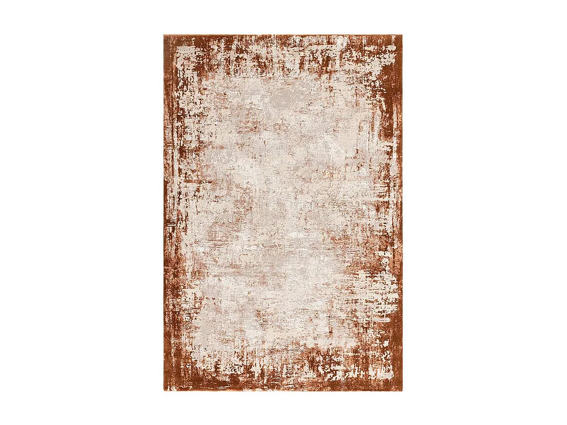 Abstract tapijt - 200x290cm - oranje, crème - Kuza Border