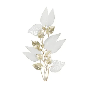 3D decoratief paneel met veelkleurige metalen bladeren, 52,7 x 5,7 x 90,8 cm 3D decoratief paneel met veelkleurige metalen bladeren, 52,7 x 5,7 x 90,8 cm