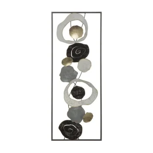 3D decoratief paneel in veelkleurig metaal, 28,5x3x74 cm 3D decoratief paneel in veelkleurig metaal, 28,5x3x74 cm