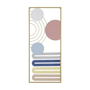 Abstract veelkleurig 3D metalen decoratief paneel, 37x2x84 cm Abstract veelkleurig 3D metalen decoratief paneel, 37x2x84 cm