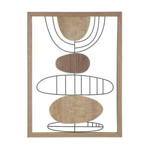 3D abstract bruin houten decoratief paneel, 60x2x80 cm