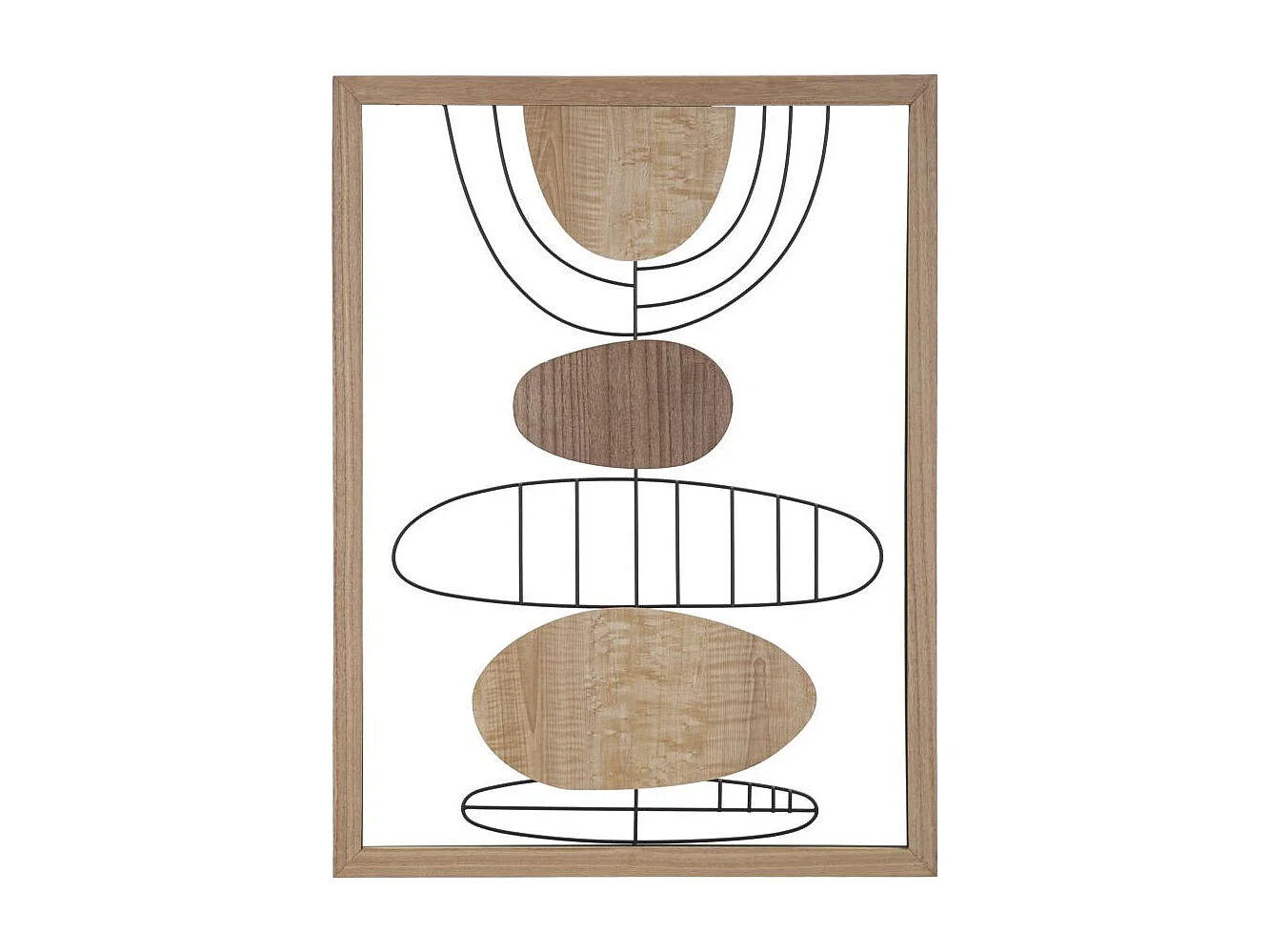 3D abstract bruin houten decoratief paneel, 60x2x80 cm
