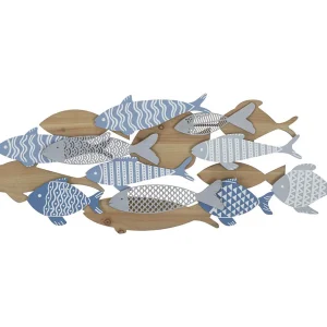 3D decoratief metalen paneel met blauwe vis, 91x3x33,5 cm 3D decoratief metalen paneel met blauwe vis, 91x3x33,5 cm