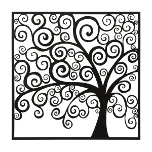 3D decoratief paneel in zwart metalen boom 100x1x100 cm 3D decoratief paneel in zwart metalen boom 100x1x100 cm