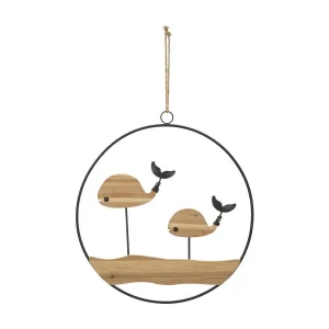 3D decoratief paneel in bruin metaal walvissen 56x2x60 cm 3D decoratief paneel in bruin metaal walvissen 56x2x60 cm