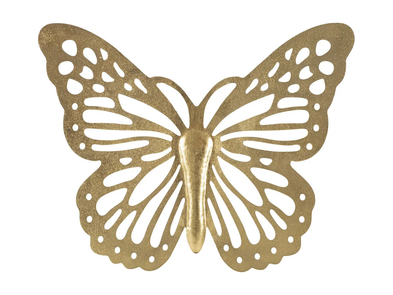 3D decoratief paneel in gouden metalen vlinder 43x2x35 cm