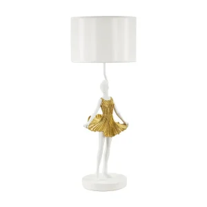 Ballerina tafellamp in wit en goudkleurig hars Ø cm 32×90,5 Ballerina tafellamp in wit en goudkleurig hars Ø cm 32×90,5