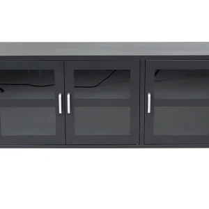 Acero TV-meubel 3 glazen deuren zwart. Acero TV-meubel 3 glazen deuren zwart.