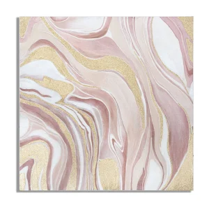 Abstract veelkleurig canvas schilderij 80×2.8×80 cm Abstract veelkleurig canvas schilderij 80×2.8×80 cm