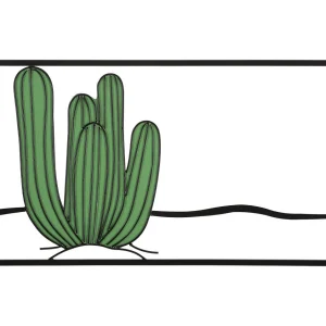 3D decoratief paneel in groen cactusmetaal, 60×1,3×33 cm 3D decoratief paneel in groen cactusmetaal, 60×1,3×33 cm