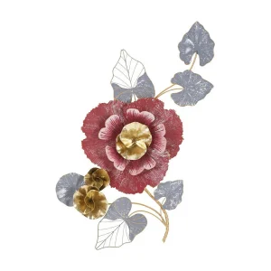 3D decoratief paneel met veelkleurige metalen bloemen, 61,6 x 9,5 x 111,8 cm 3D decoratief paneel met veelkleurige metalen bloemen, 61,6 x 9,5 x 111,8 cm