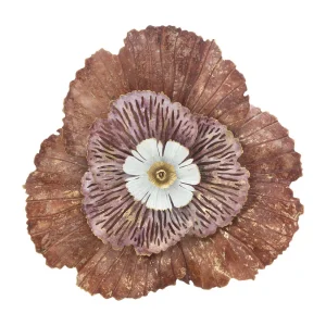 3D veelkleurig metalen bloemendecoratiepaneel 73,5x11x72 3D veelkleurig metalen bloemendecoratiepaneel 73,5x11x72
