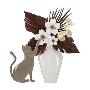 3D decoratief paneel met een veelkleurige metalen vaas, 54,6 x 8,9 x 59,7 cm 3D decoratief paneel met een veelkleurige metalen vaas, 54,6 x 8,9 x 59,7 cm