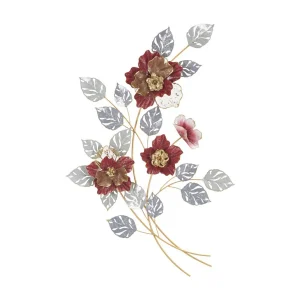 3D decoratief paneel met veelkleurige metalen bloemen, 68,6 x 7,6 x 98,4 cm 3D decoratief paneel met veelkleurige metalen bloemen, 68,6 x 7,6 x 98,4 cm