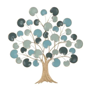 3D decoratief paneel in veelkleurig metaal met boom 89×2,5×90 cm 3D decoratief paneel in veelkleurig metaal met boom 89×2,5×90 cm