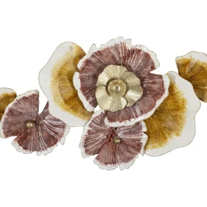 3D decoratief paneel met veelkleurige metalen bloemen, 92,1 x 8,3 x 51,4 cm 3D decoratief paneel met veelkleurige metalen bloemen, 92,1 x 8,3 x 51,4 cm